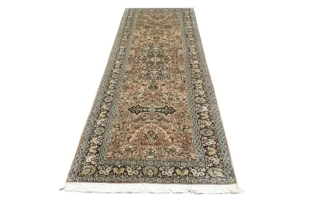 Løper Silketeppe - Kashmir silke - 278 x 77 cm - rød
