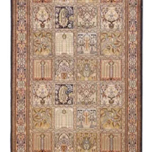 Løper Silketeppe - Kashmir silke - 280 x 77 cm - mørk beige