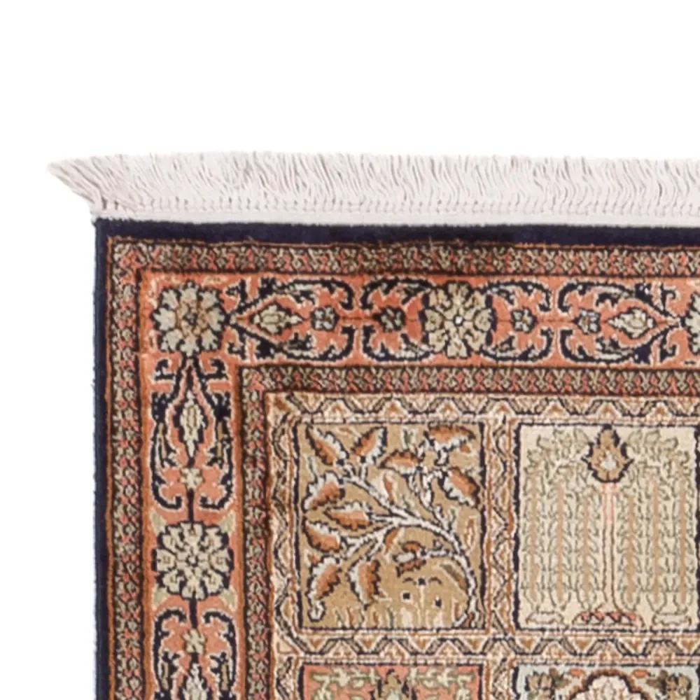 Løper Silketeppe - Kashmir silke - 280 x 77 cm - mørk beige