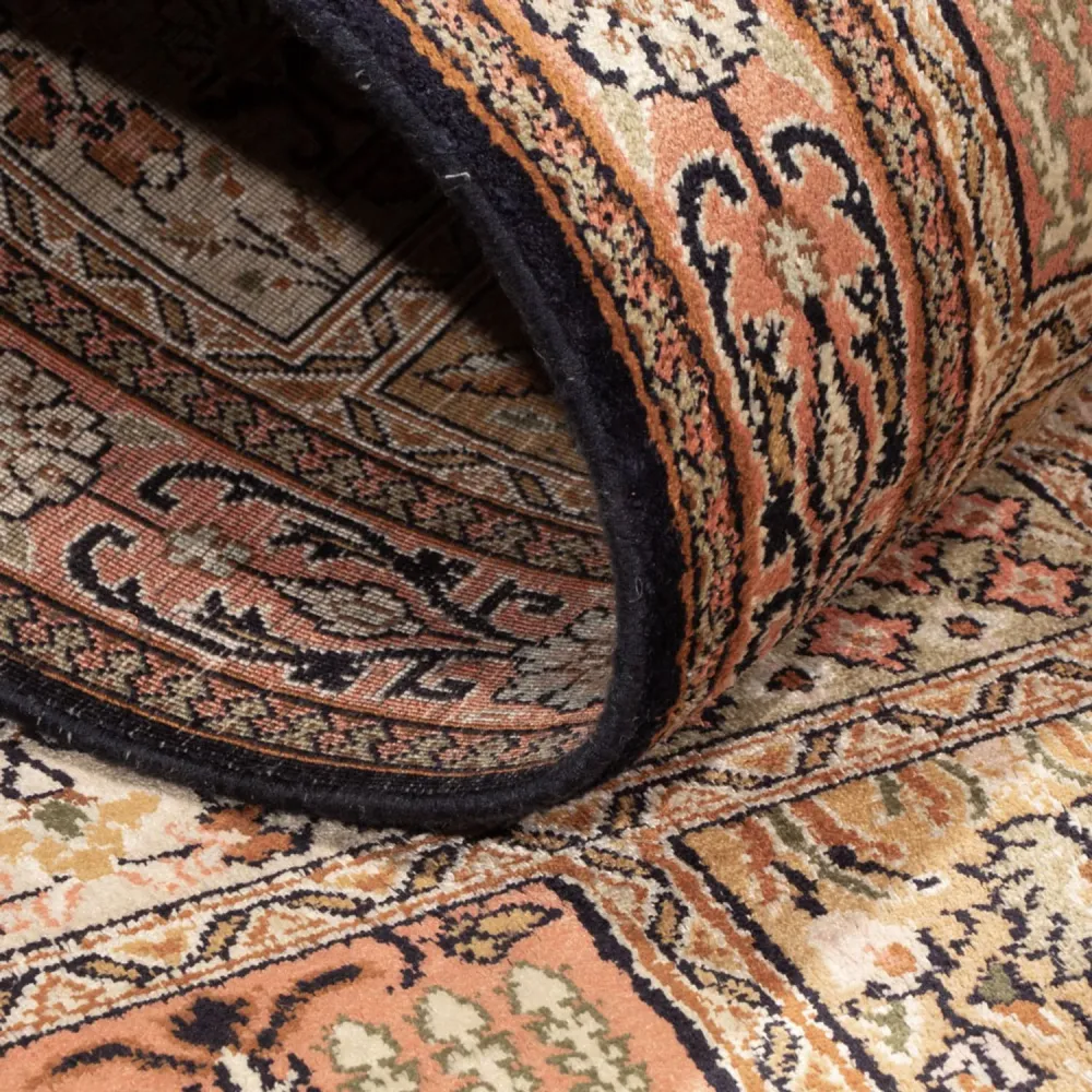 Løper Silketeppe - Kashmir silke - 280 x 77 cm - mørk beige