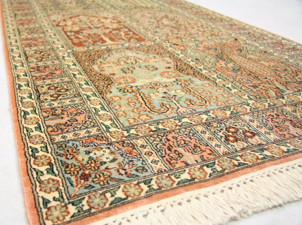 Løper Silketeppe - Kashmir silke - 292 x 79 cm - brun