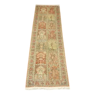 Løper Silketeppe - Kashmir silke - 292 x 79 cm - brun