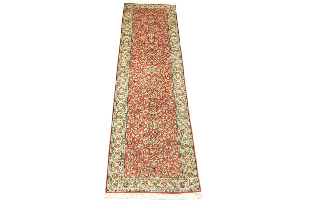 Løper Silketeppe - Kashmir silke - 292 x 78 cm - oransje