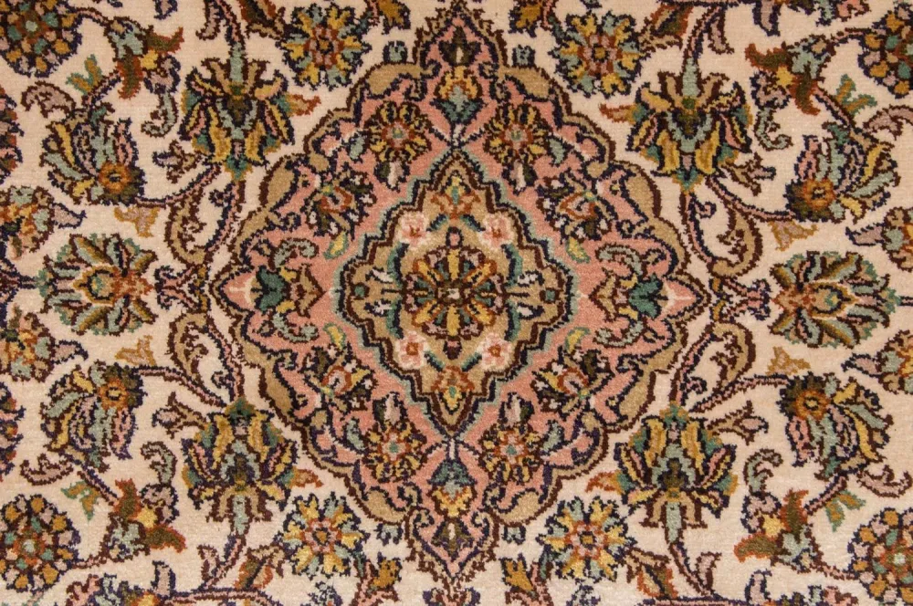 Løper Silketeppe - Kashmir silke - 300 x 79 cm - beige