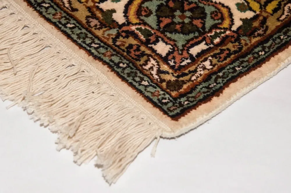 Løper Silketeppe - Kashmir silke - 300 x 79 cm - beige