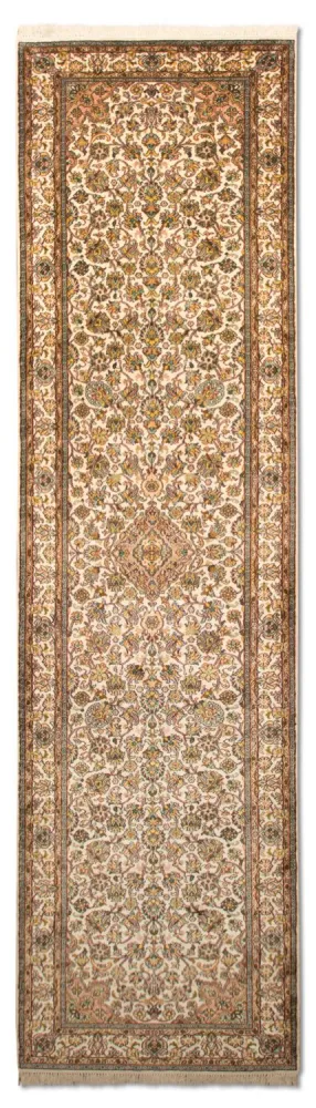 Løper Silketeppe - Kashmir silke - 300 x 79 cm - beige