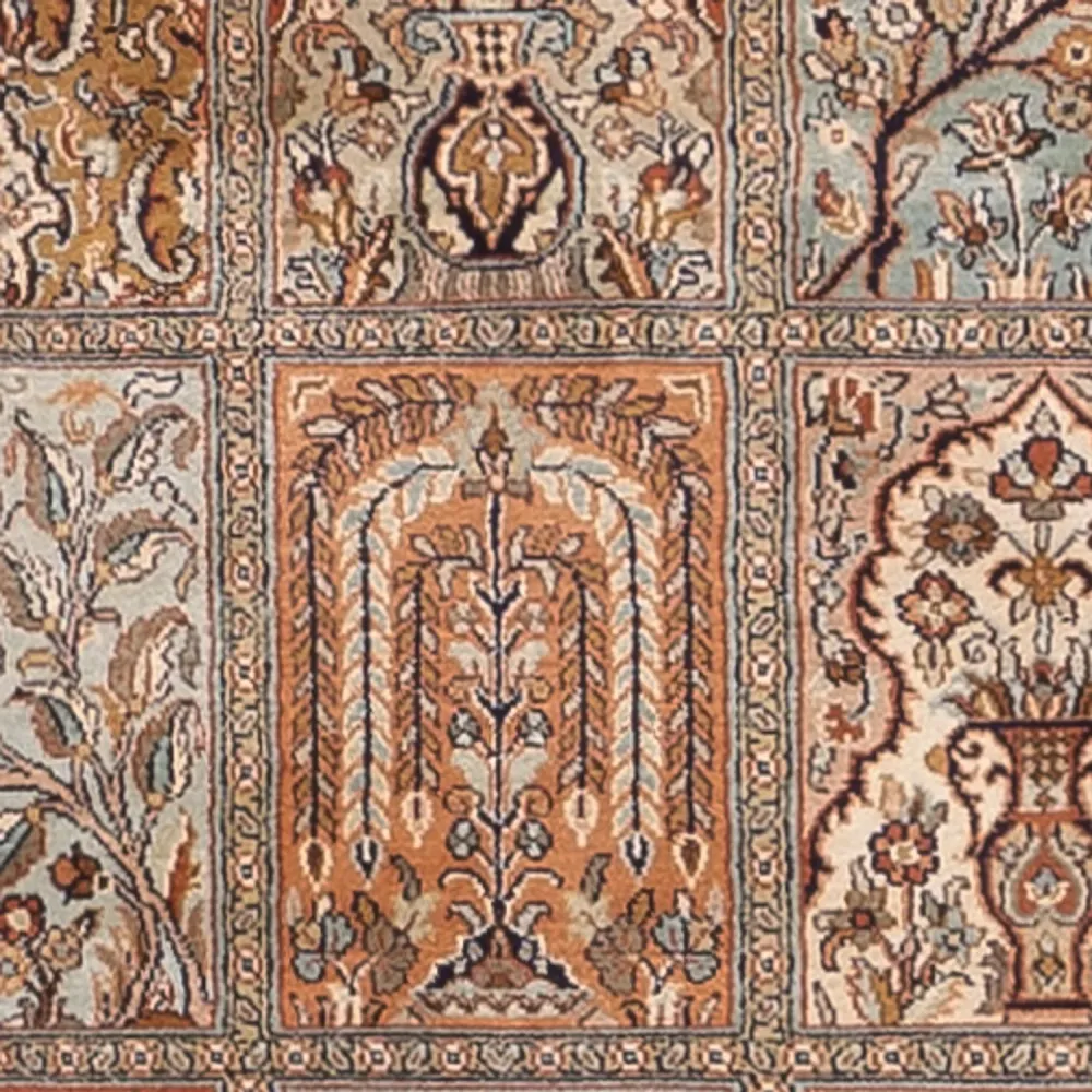 Løper Silketeppe - Kashmir silke - 301 x 77 cm - mørk beige