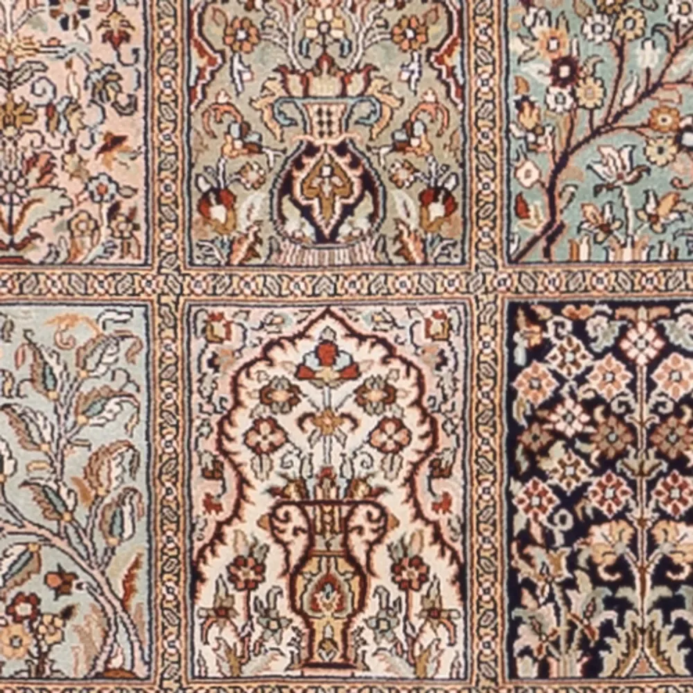 Løper Silketeppe - Kashmir silke - 304 x 79 cm - mørk beige