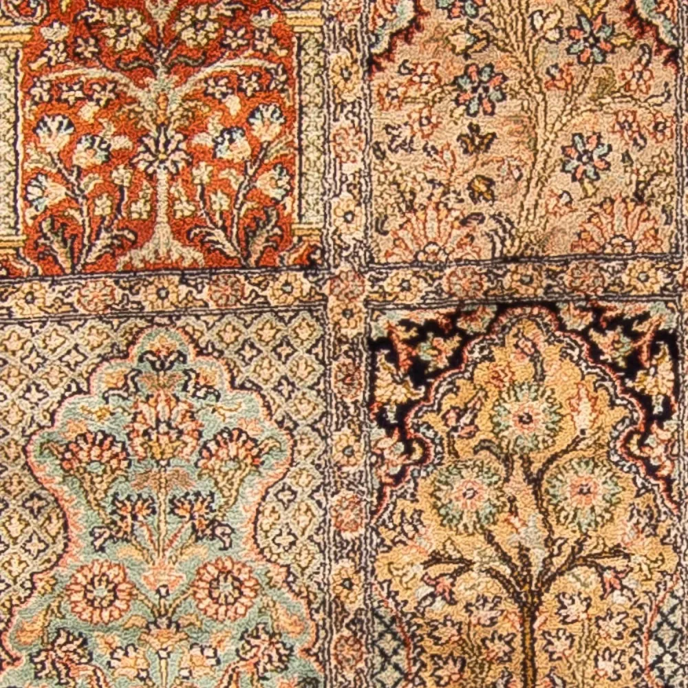 Løper Silketeppe - Kashmir silke - 310 x 94 cm - flerfarget