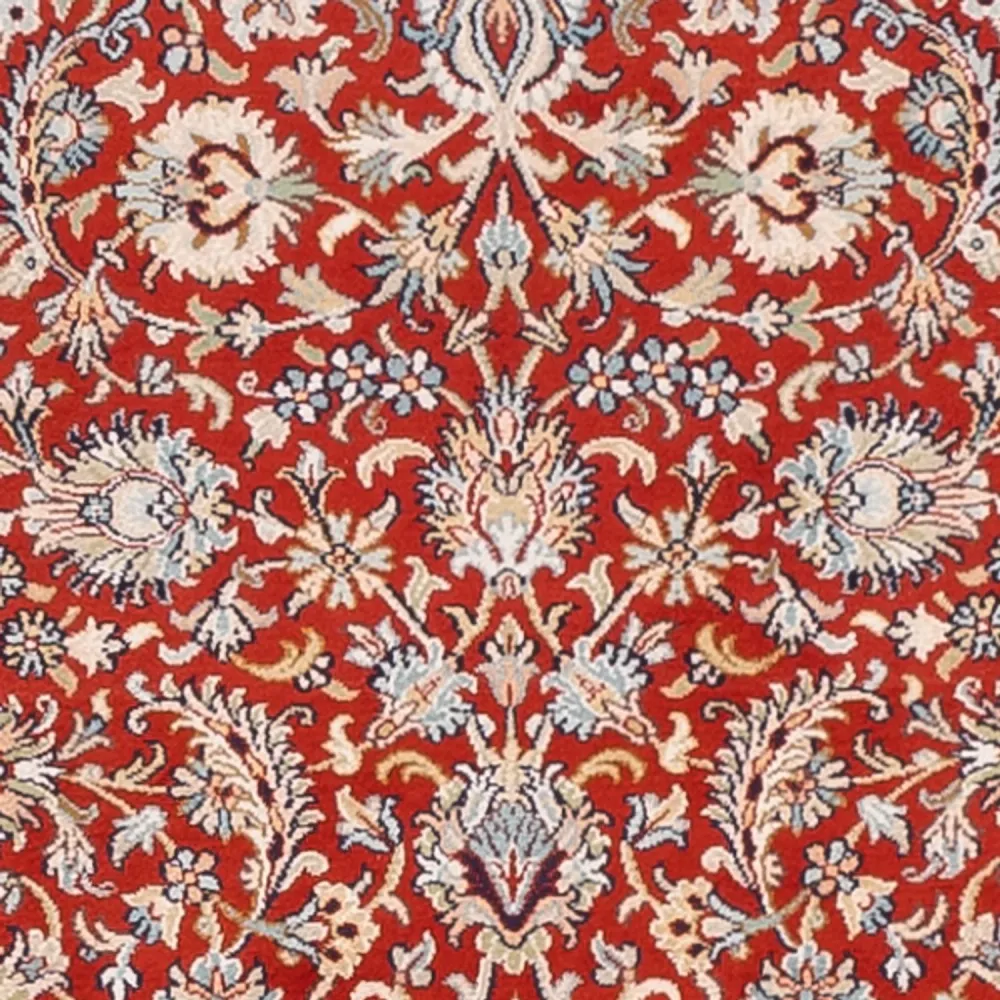 Løper Silketeppe - Kashmir silke - 363 x 79 cm - rød