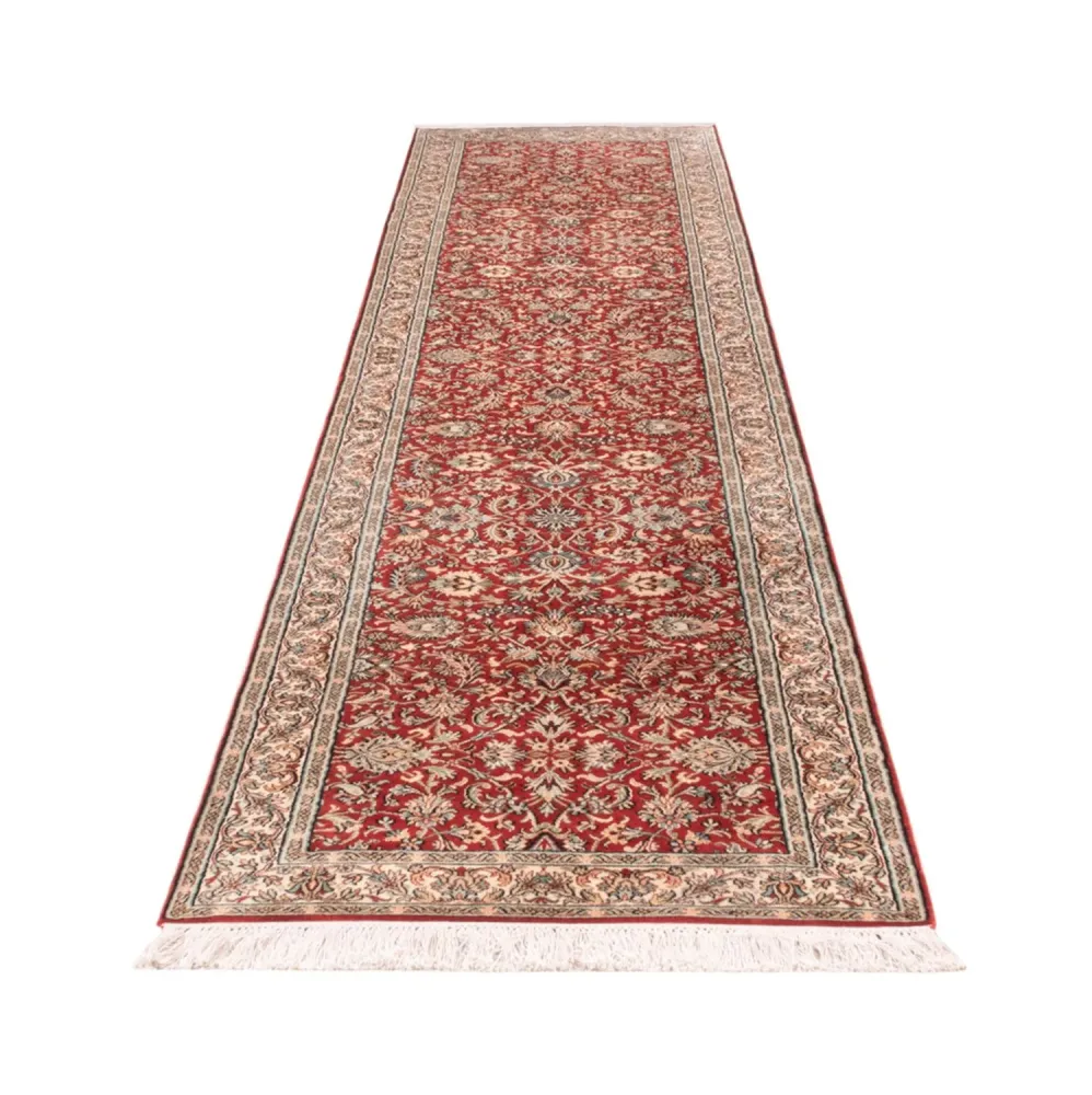 Løper Silketeppe - Kashmir silke - 363 x 79 cm - rød