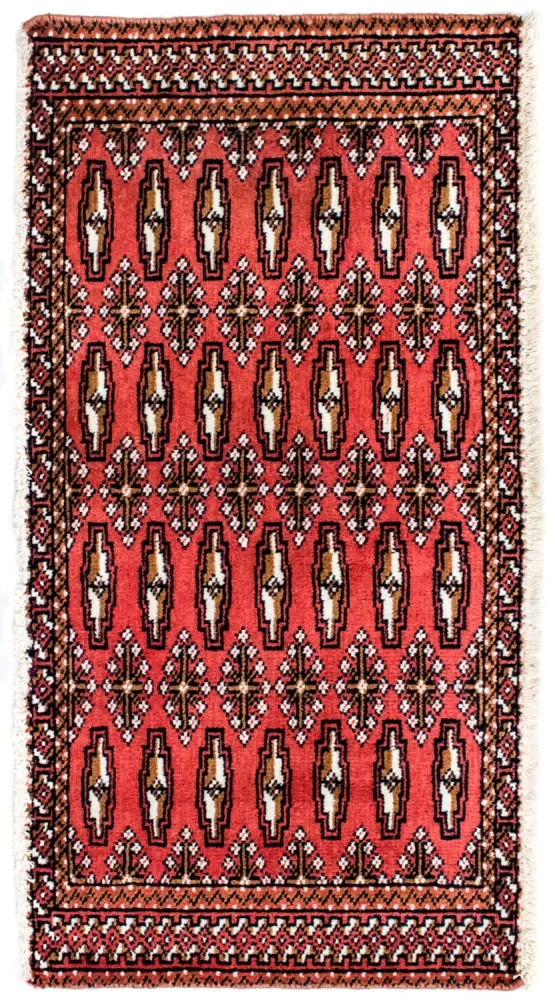 Løper Turkaman teppe - 100 x 50 cm - rød