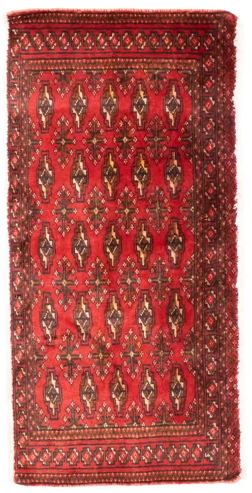 Løper Turkaman teppe - 100 x 50 cm - rød