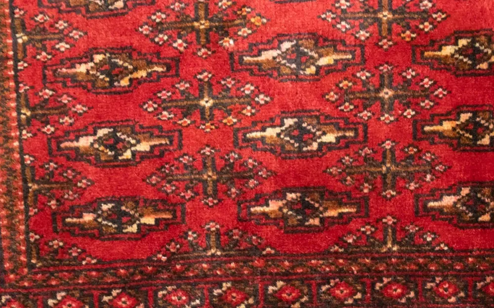 Løper Turkaman teppe - 100 x 50 cm - rød