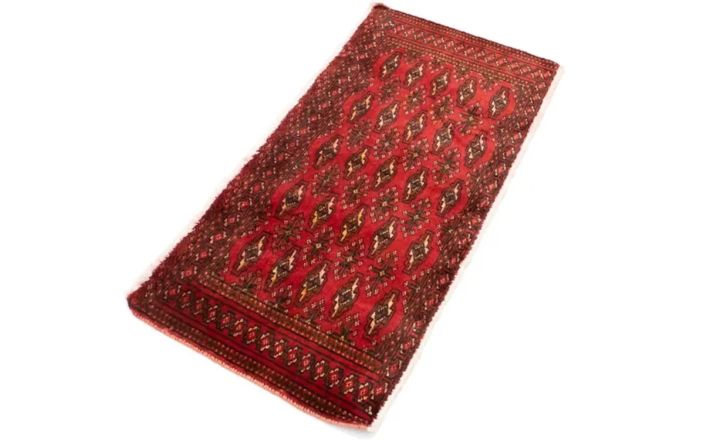 Løper Turkaman teppe - 100 x 50 cm - rød