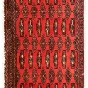 Løper Turkaman teppe - 100 x 50 cm - rød