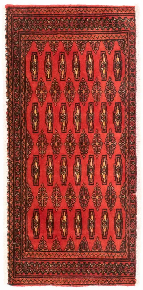 Løper Turkaman teppe - 100 x 50 cm - rød