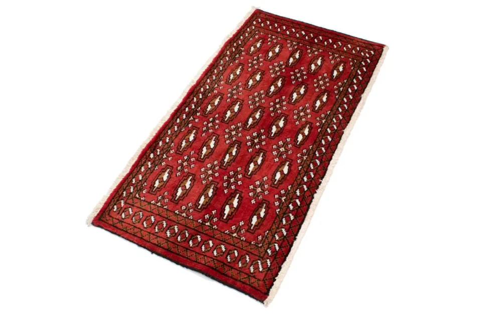 Løper Turkaman teppe - 100 x 50 cm - rød