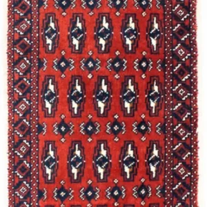 Løper Turkaman teppe - 100 x 50 cm - rød