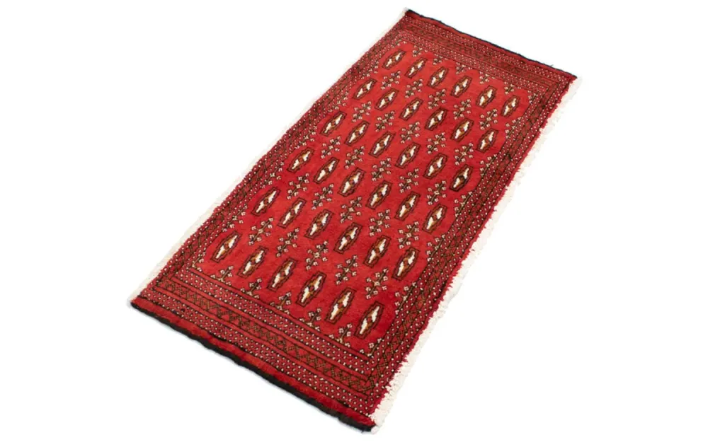 Løper Turkaman teppe - 100 x 50 cm - rød