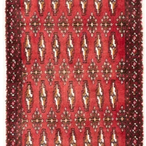 Løper Turkaman teppe - 100 x 50 cm - rød
