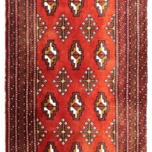 Løper Turkaman teppe - 100 x 50 cm - rød