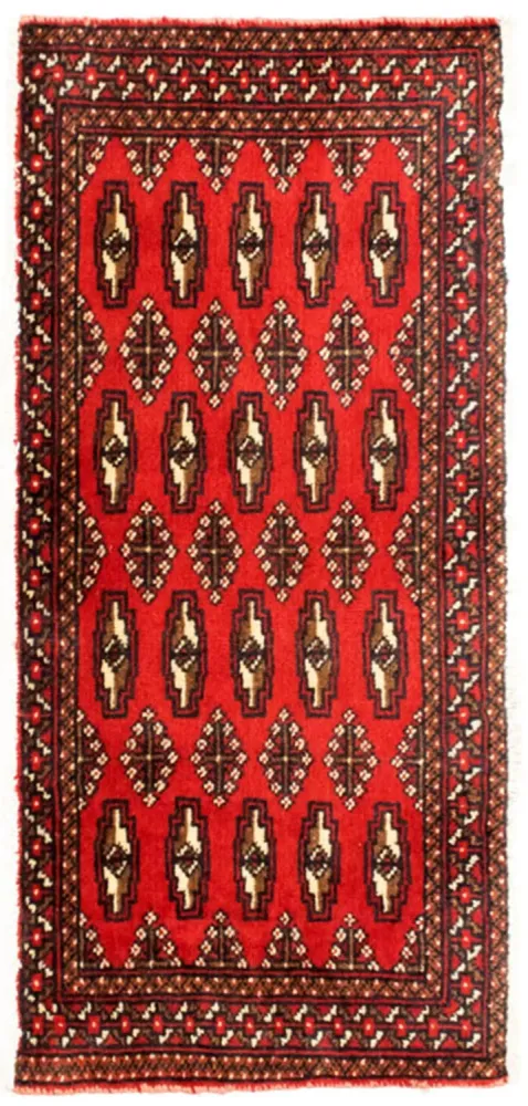 Løper Turkaman teppe - 100 x 50 cm - rød
