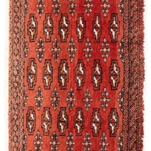 Løper Turkaman teppe - 100 x 50 cm - rød