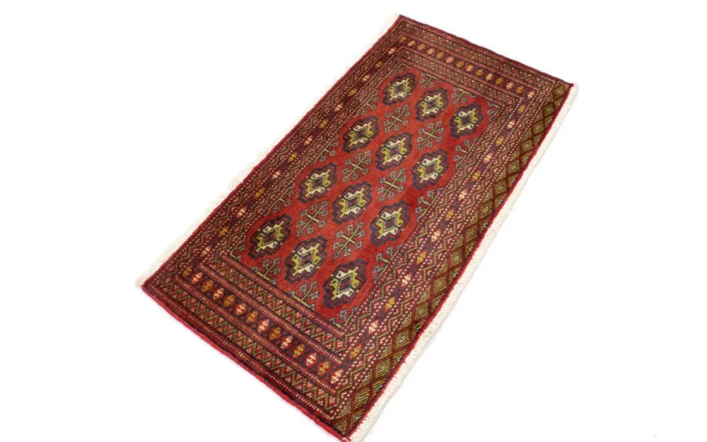Løper Turkaman teppe - 100 x 50 cm - rød