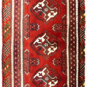 Løper Turkaman teppe - 100 x 50 cm - rød