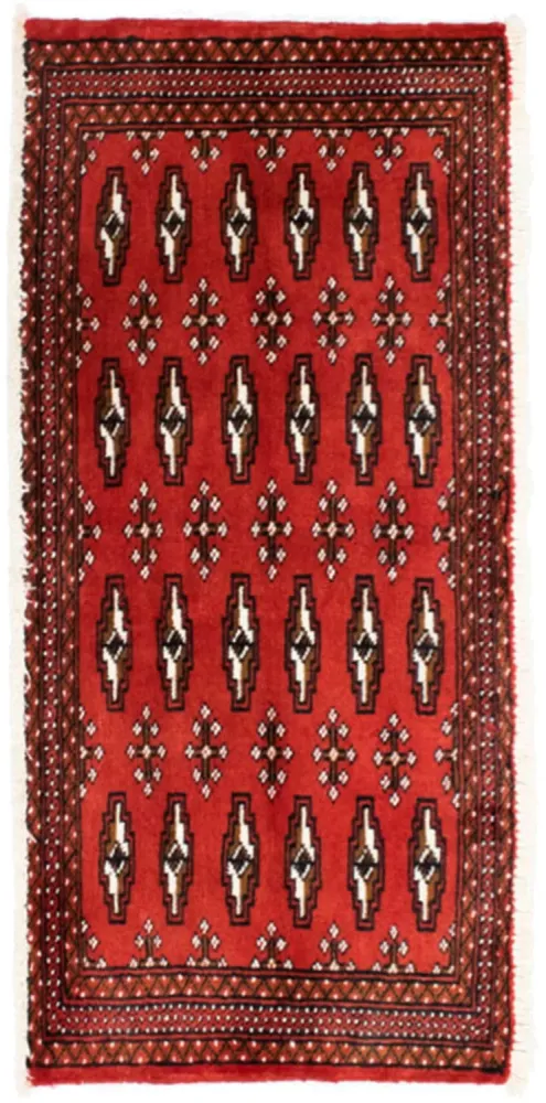 Løper Turkaman teppe - 100 x 50 cm - rød
