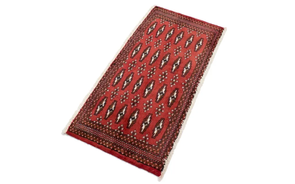 Løper Turkaman teppe - 100 x 50 cm - rød