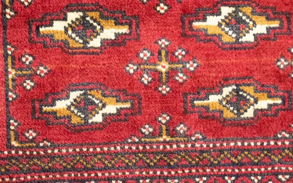 Løper Turkaman teppe - 100 x 50 cm - rød