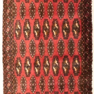 Løper Turkaman teppe - 100 x 50 cm - rød