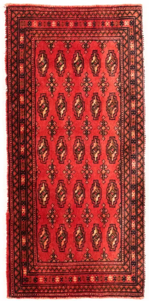Løper Turkaman teppe - 100 x 50 cm - rød