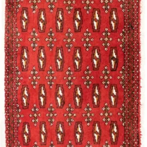 Løper Turkaman teppe - 100 x 50 cm - rød