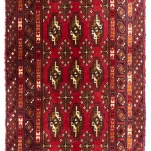 Løper Turkaman teppe - 100 x 50 cm - rød