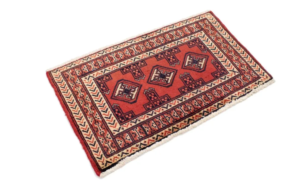 Løper Turkaman teppe - 100 x 50 cm - rød