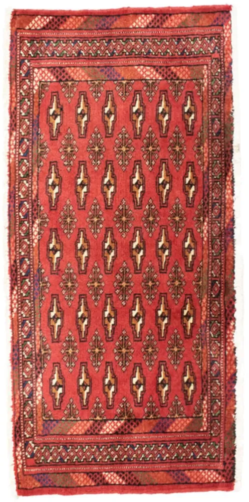 Løper Turkaman teppe - 100 x 50 cm - rød
