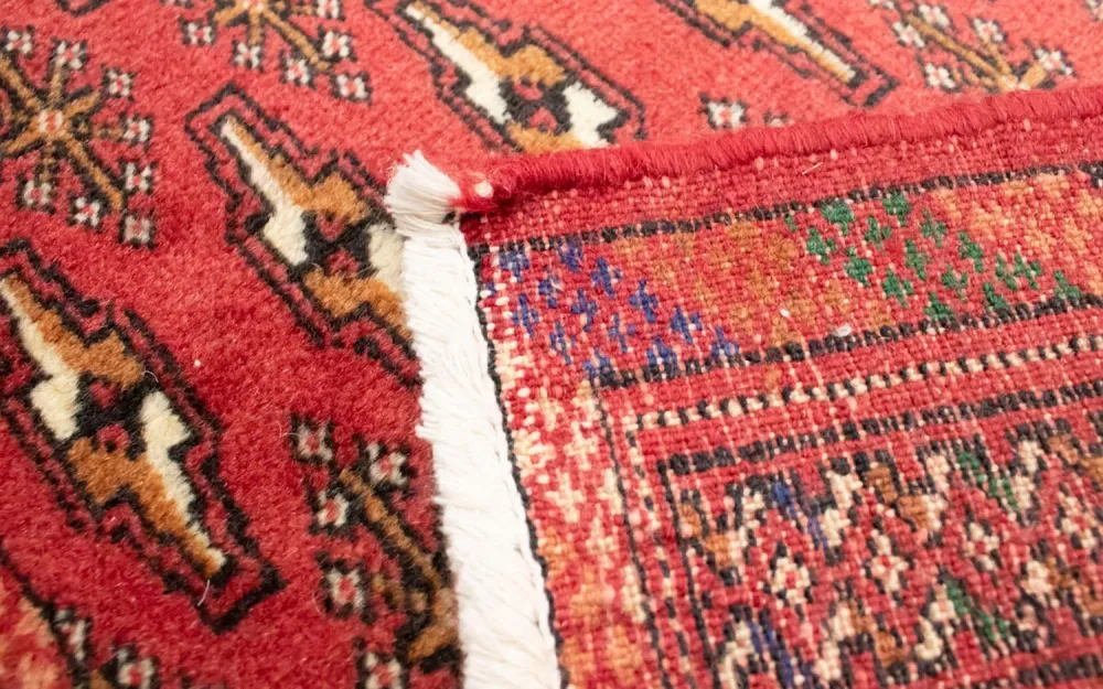 Løper Turkaman teppe - 100 x 50 cm - rød