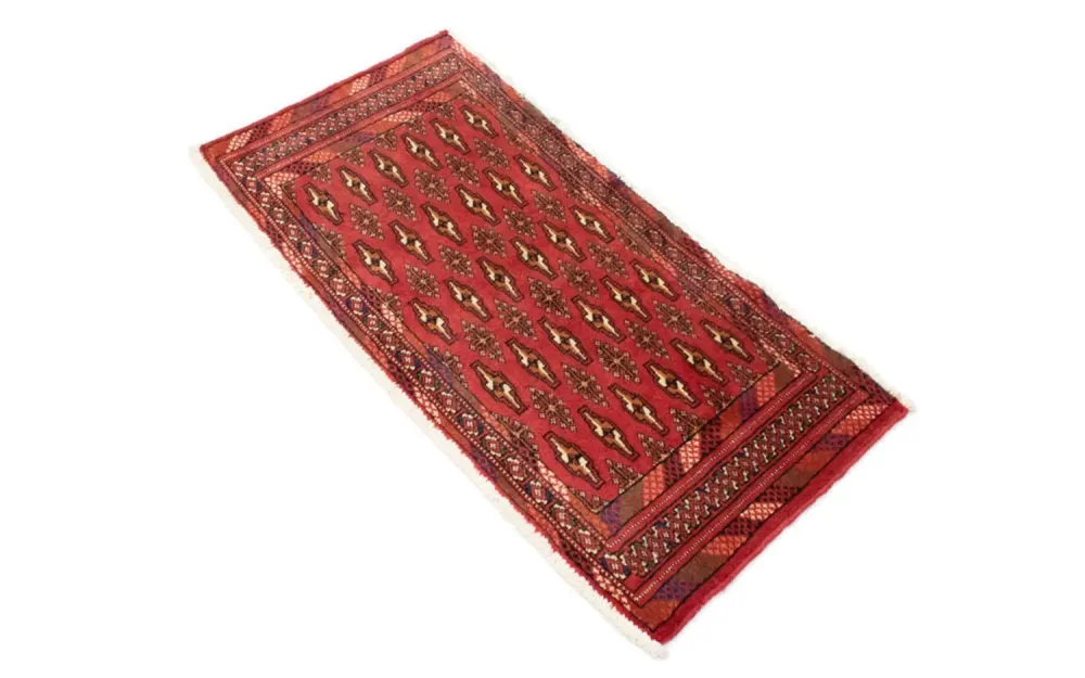 Løper Turkaman teppe - 100 x 50 cm - rød