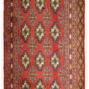 Løper Turkaman teppe - 100 x 50 cm - rød
