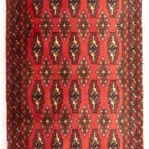 Løper Turkaman teppe - 100 x 50 cm - rød