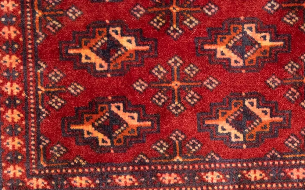 Løper Turkaman teppe - 100 x 50 cm - rød