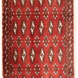Løper Turkaman teppe - 100 x 50 cm - rød