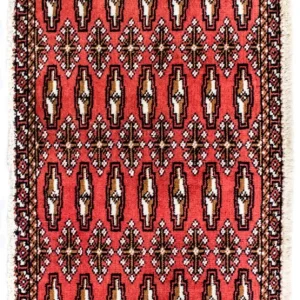 Løper Turkaman teppe - 100 x 50 cm - rød