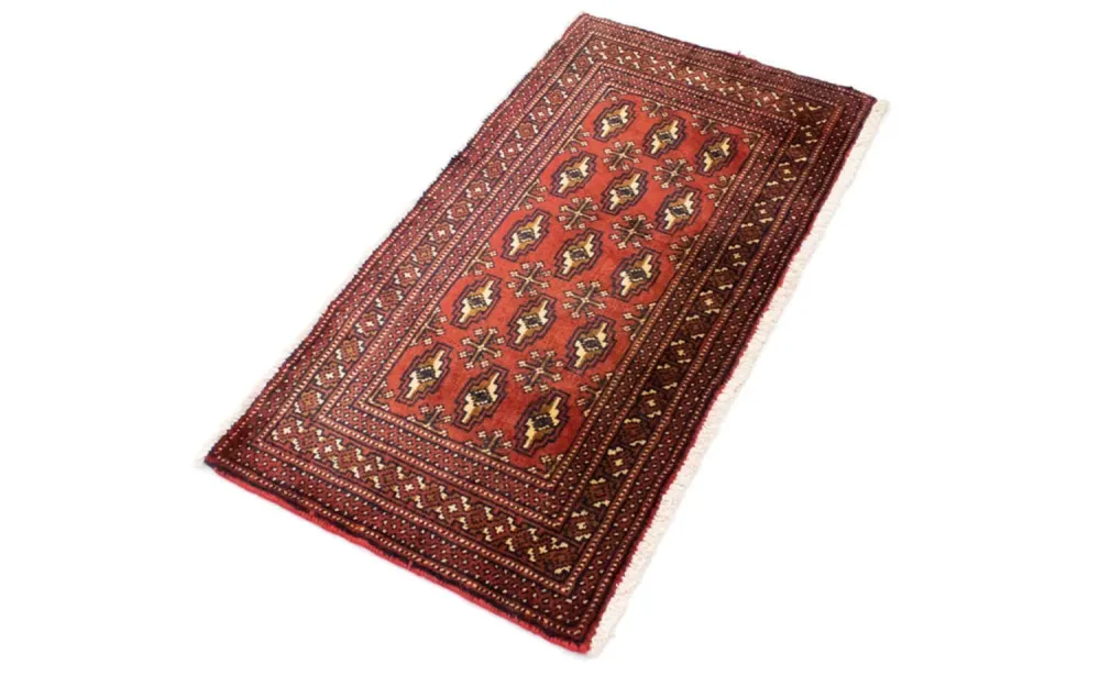 Løper Turkaman teppe - 100 x 50 cm - rød