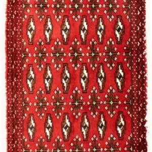 Løper Turkaman teppe - 100 x 50 cm - rød