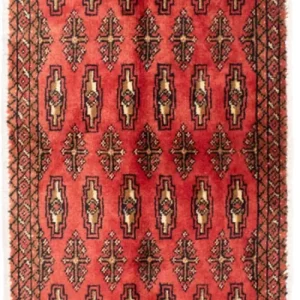 Løper Turkaman teppe - 100 x 50 cm - rød