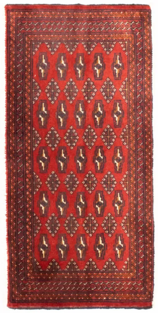 Løper Turkaman teppe - 100 x 50 cm - rød